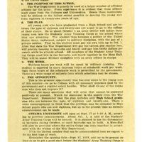 Announcement of formation of Students&#039; Army Training Corp at Ottawa University